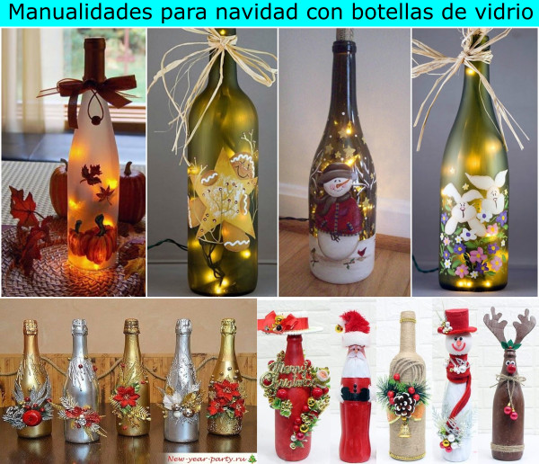 Manualidades para navidad con botellas de vidrio