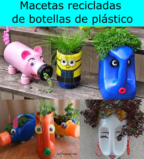Macetas de botellas de plásticos