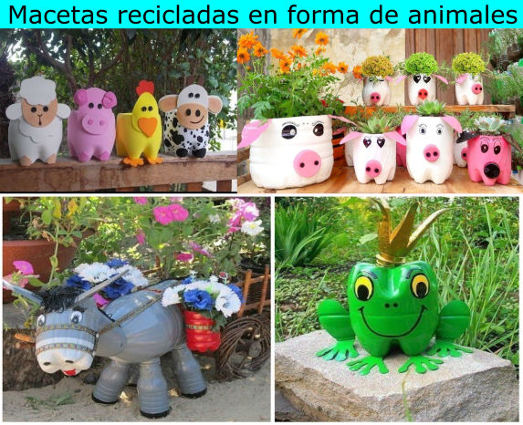 Ligero Puntero Armonioso ▷ Macetas Recicladas en Forma de Animales: con botellas y +