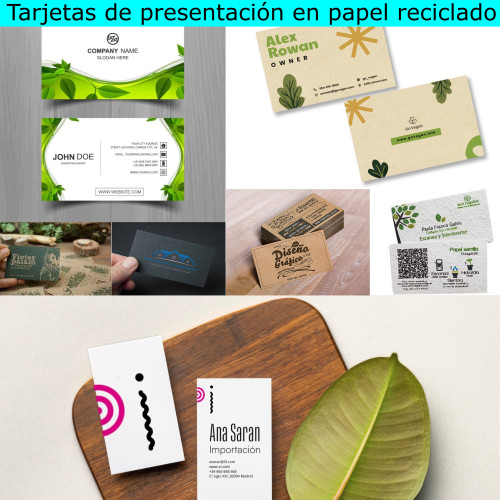 Tarjetas de presentación en papel reciclado