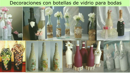 decoraciones con botellas de vidrio para bodas